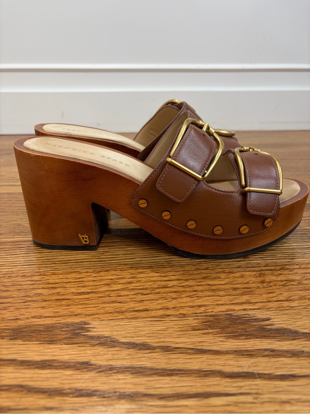 Veronica Beard Garrick Leather Platform Sandals (10)